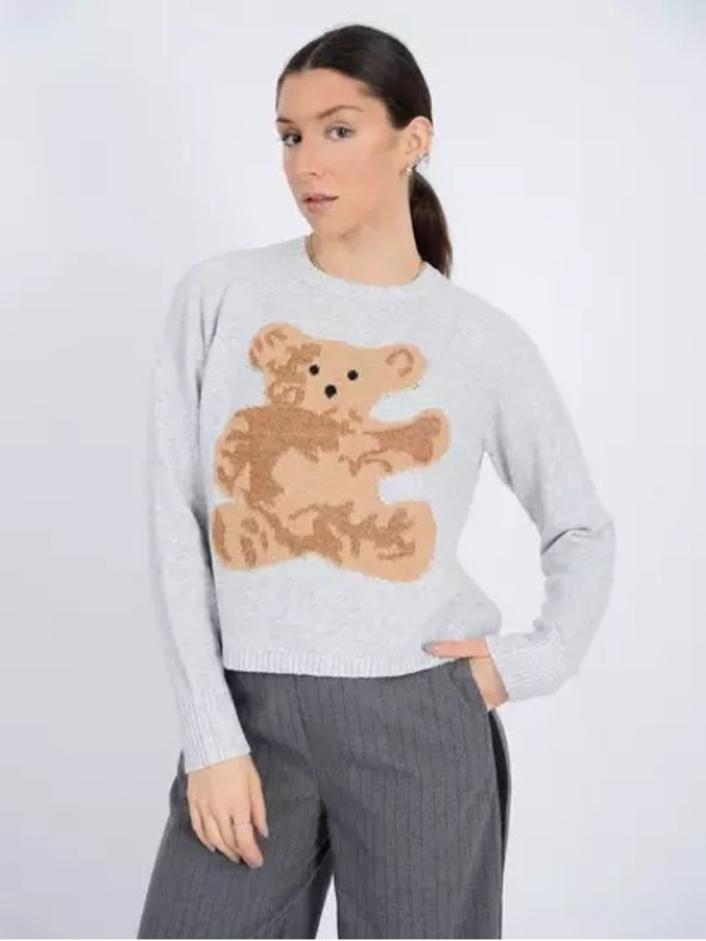 NWOT Orange Kiss Essentials Teddy Bear Sweater